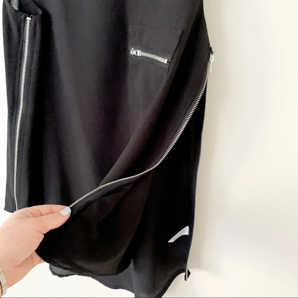 | madison black zipper side sleeveless blouse | - Picture 9 of 10